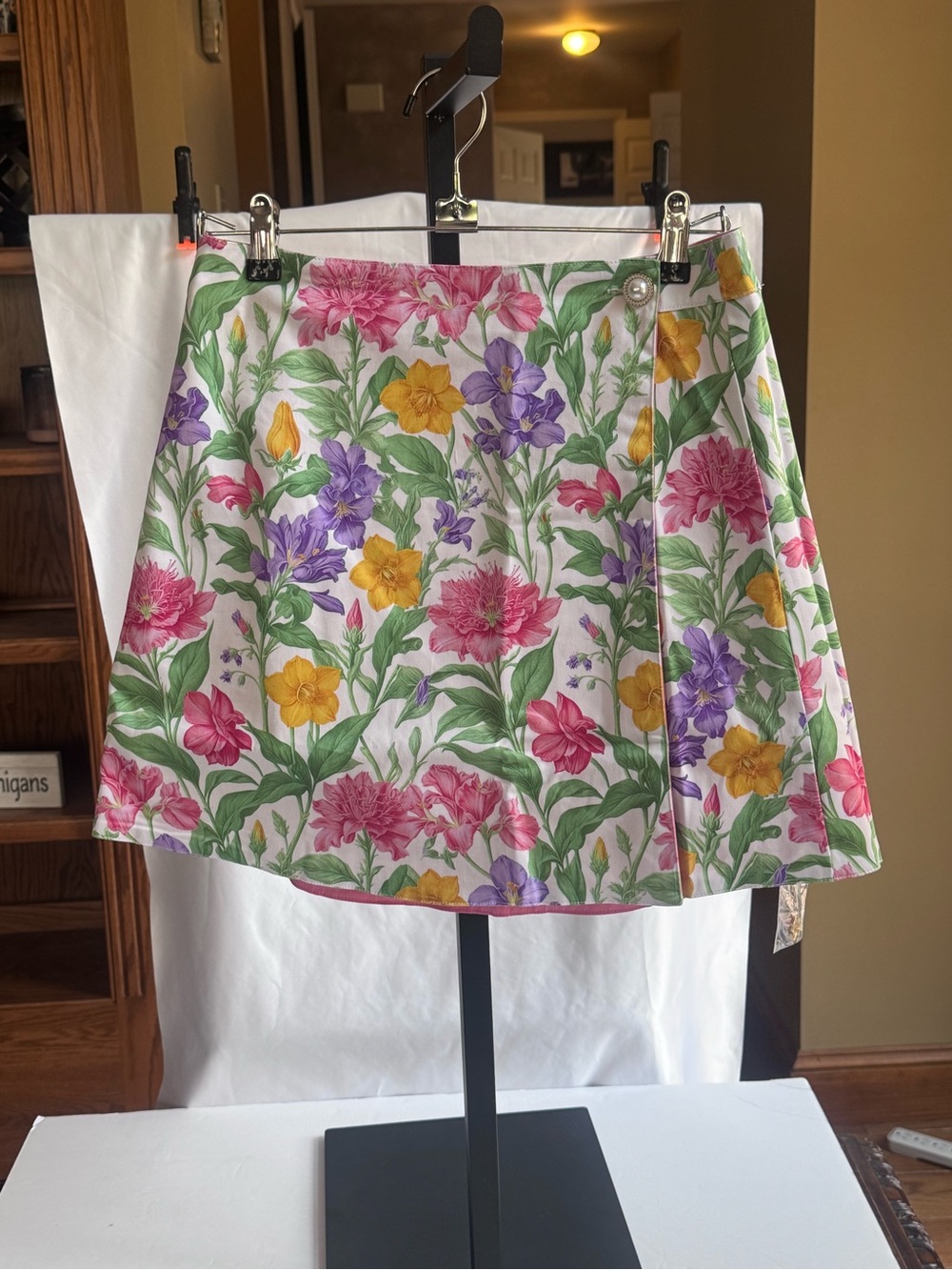 Floral A-Line Wrap Skirt - size medium PROSPERINA!! Luxury Brand!
